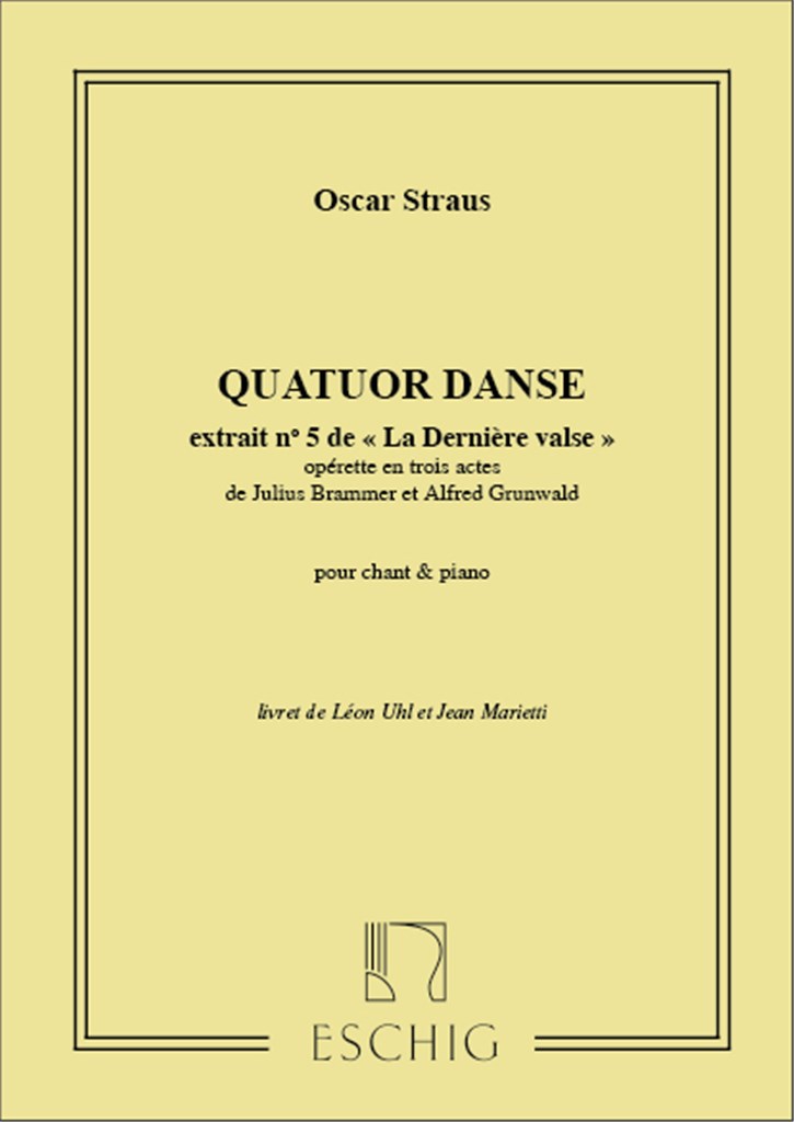 La Derniere Valse N 5 Chant-Piano (Quatuor Danse